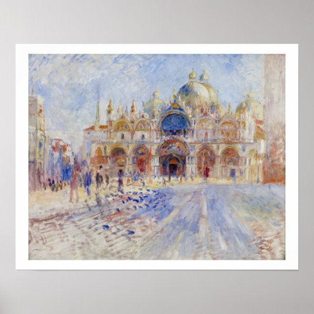 Poster La Piazza San Marco, Venise, 1881 (huile sur toile (Devant)