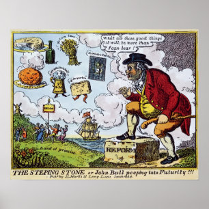 Poster La Pierre à Pas, John Bull jetant un oeil dans