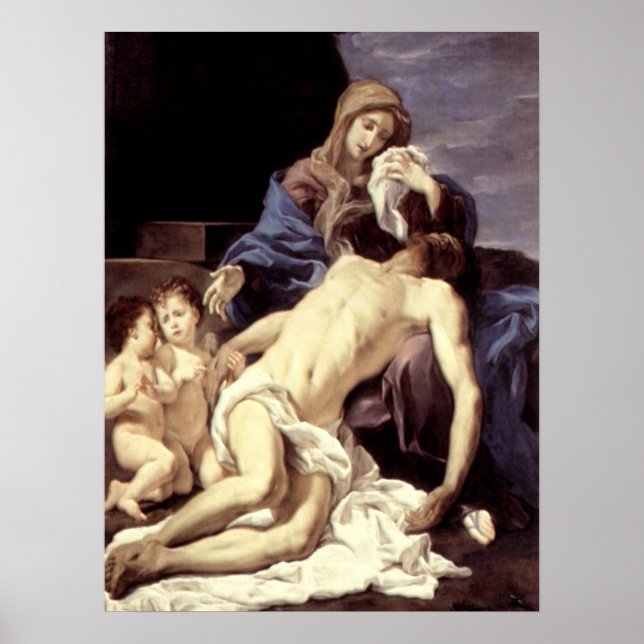 Poster La Pieta - Lamentation du Christ - Baciccio (Devant)