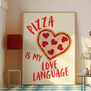 Poster La pizza est ma langue d'amour