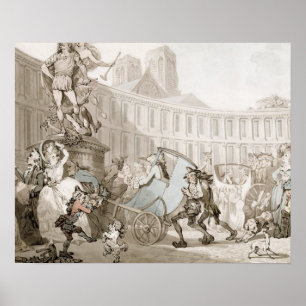 Poster La Place des Victoires, Paris, c.1789 (pen and ink