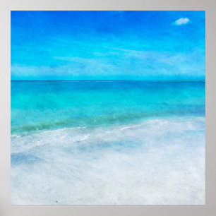 Poster La plage côtière dans le bleu turquoise d'Aqua Tur