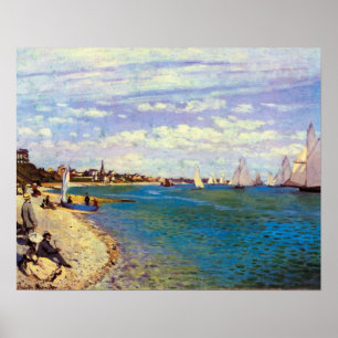 Poster La plage de Sainte Adresse by Claude Monet