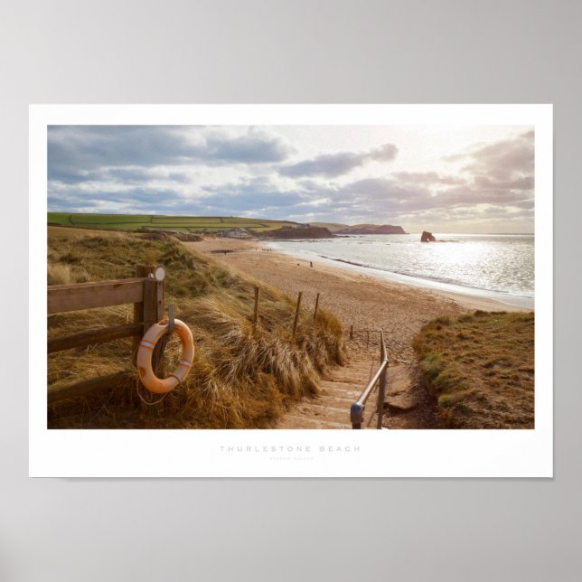 Poster La plage de Thurlestone (Devant)