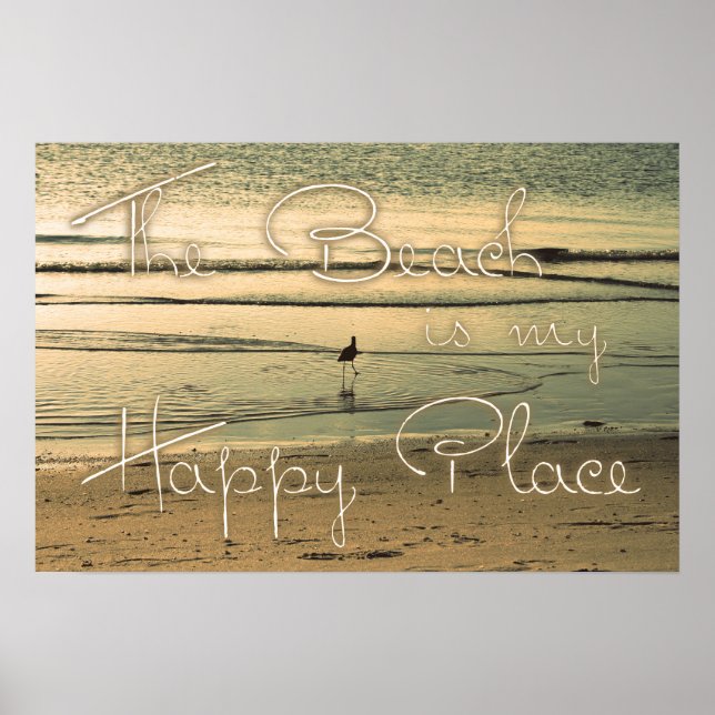 Poster La plage est mon endroit heureux (Devant)