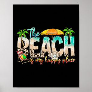 Poster La Plage Mignonne Est Mon Endroit Heureux Tee Pour
