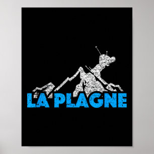 Poster La Plagne Ski Snowboard France Resort Distre