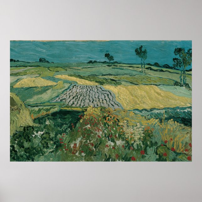 Poster La plaine d'Auvers - Vincent van Gogh (Devant)