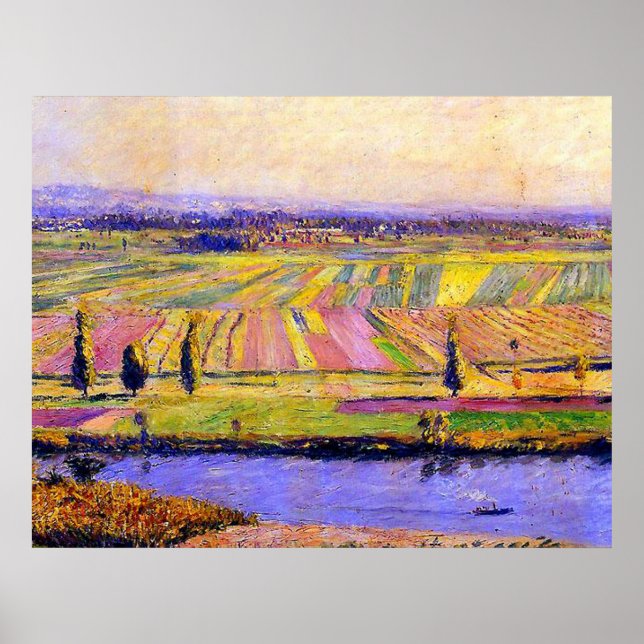 Poster La Plaine de Gennevilliers de Caillebotte (Devant)
