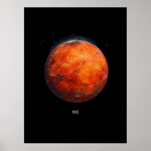 Poster La planète rouge : Aquarelle de Mars