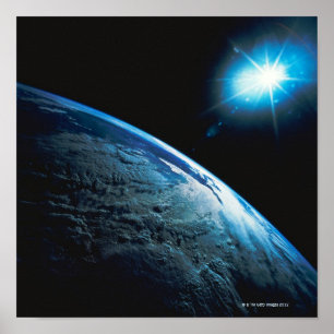 Poster La planète Terre et l'étoile de l'espace