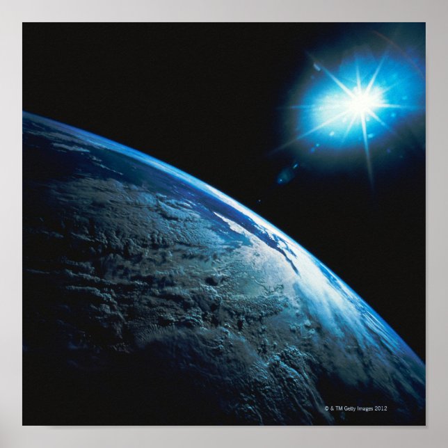 Poster La planète Terre et l'étoile de l'espace (Devant)