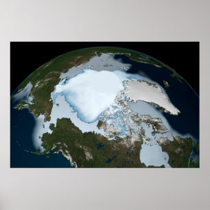 Poster La Planète Terre Montre La Couverture De Glace De 