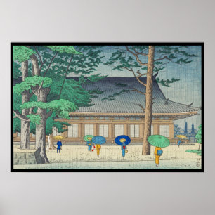 Poster La pluie d'Asano Takeji au temple de Sanjusangendo