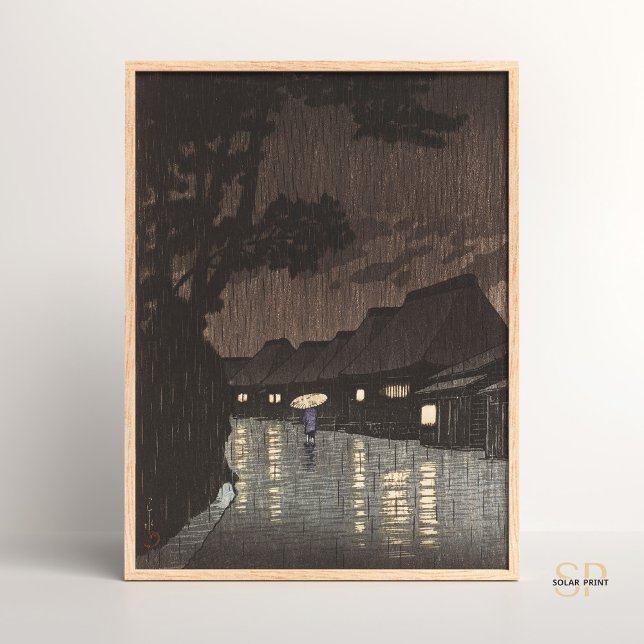 Poster La pluie de Kawase Hasui à Maekawa Art japonais (Créateur téléchargé)