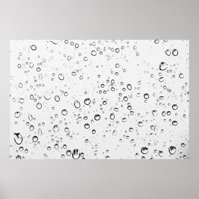 Poster La pluie goutte des gouttelettes humides pluvieuse (Devant)
