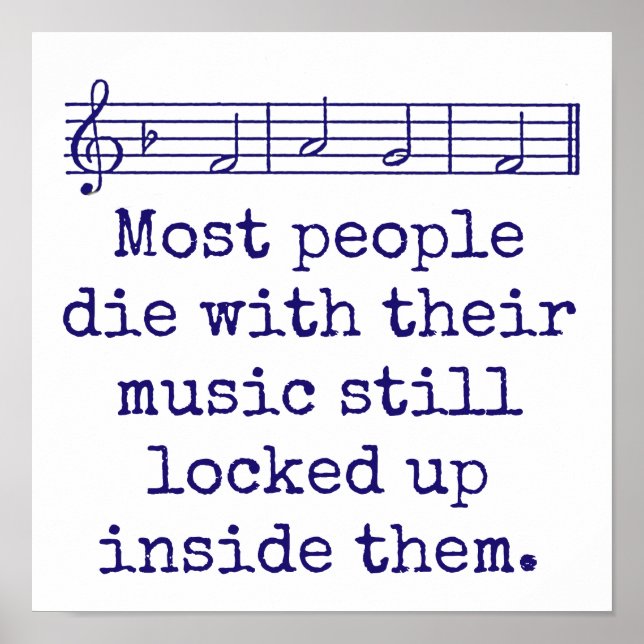 Poster La Plupart Des Gens Meurent Avec Leur Musique - Ci (Devant)