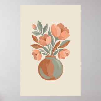 Poster La poire Modern Minimalist Boho Floral Bouquet