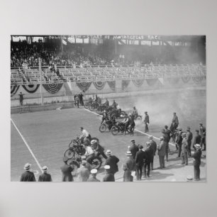 Poster La police montre -- Début de course de moto