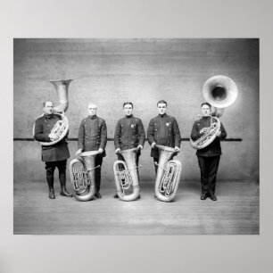 Poster La police réunit le tuba Players, 1915. Photo