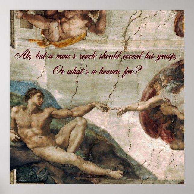 Poster La portée d'un homme doit dépasser sa portée (Devant)