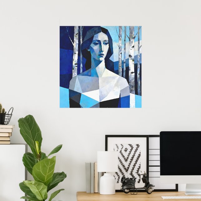 Poster La Pose de « Caelith » – Un Portrait Abstrait (Bureau à domicile)