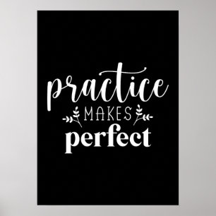 Poster La pratique rend parfait - La motivation du succès