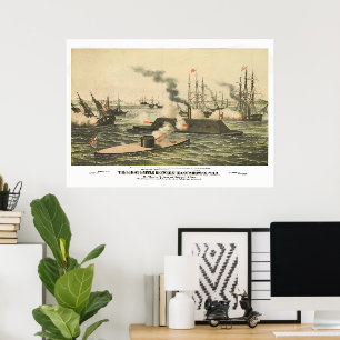 Poster La première bataille entre les navires de guerre e