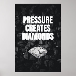 Poster La pression crée des diamants - Motivationnel