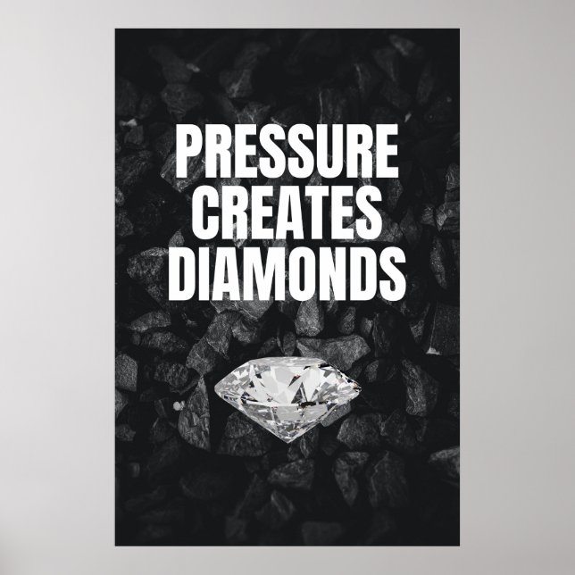 Poster La pression crée des diamants - Motivationnel (Devant)
