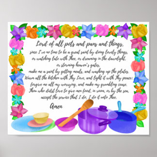 Poster La prière de cuisine Lord of Pots & Pans Wall Art