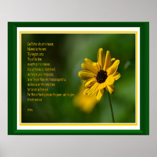 Poster La prière du Seigneur avec fleur