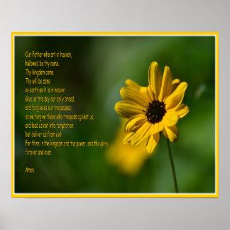 Poster La prière du Seigneur avec fleur