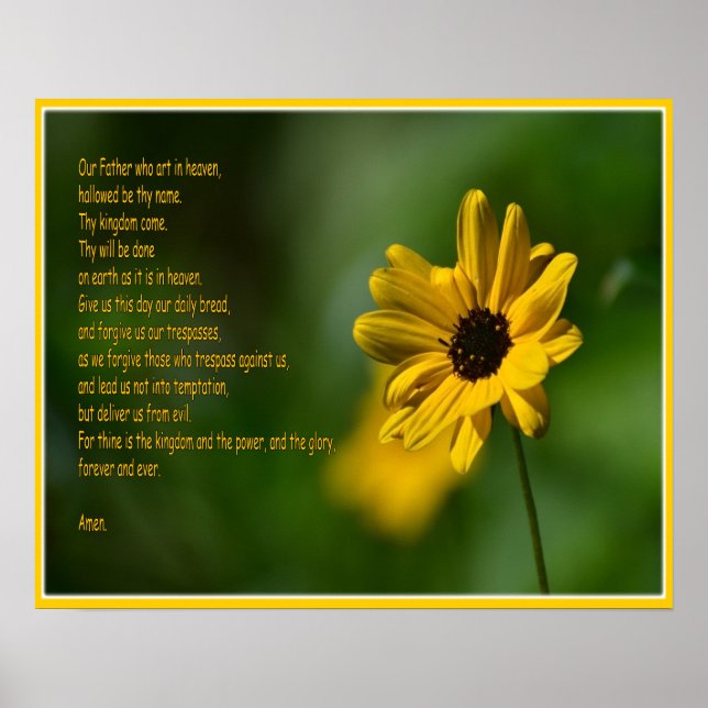 Poster La prière du Seigneur avec fleur (Devant)