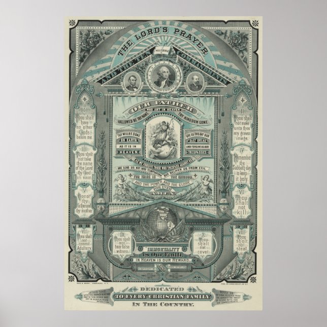 Poster La prière du Seigneur et les dix commandements [18 (Devant)