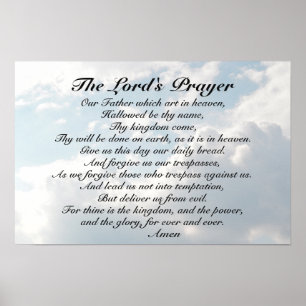 Poster La prière du Seigneur, Matthieu 6:9-13 Verse de la