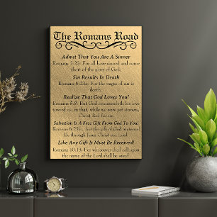 Poster La prière du Sinner de la Route Romans Gold Black