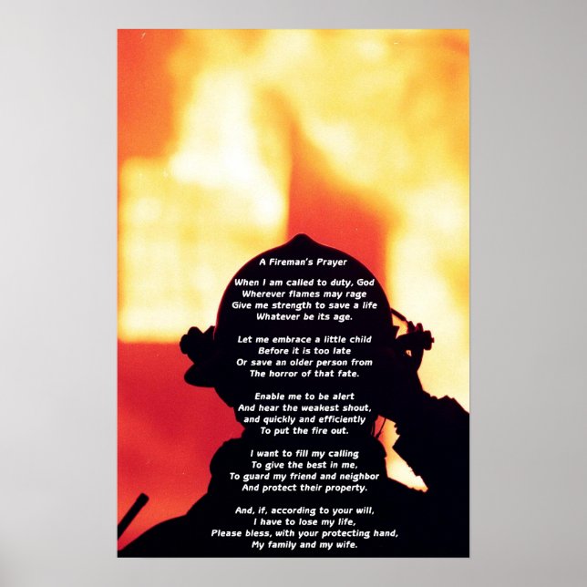 Poster La prière d'un pompier (Devant)