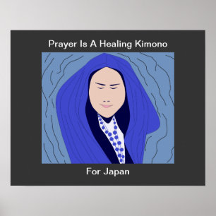 Poster la prière est un kimono de guérison pour le Japon