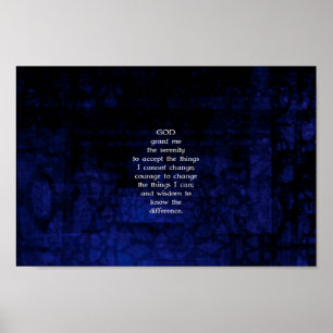 Poster La Prière Sérénité Avec Arrière - plan Bleu