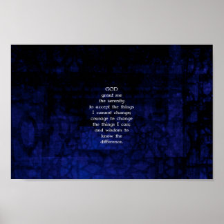 Poster La Prière Sérénité Avec Arrière - plan Bleu