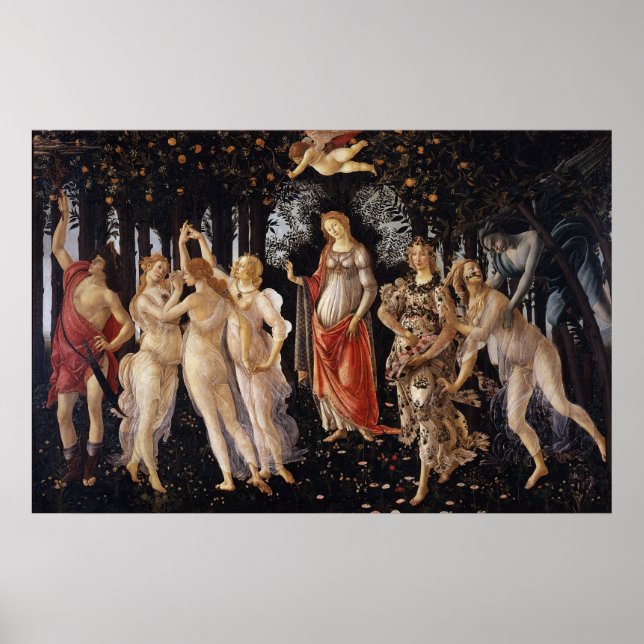 Poster La Primavera (printemps) par Sandro Botticelli (Devant)