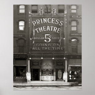 Poster La princesse Theatre, 1910. Photo vintage