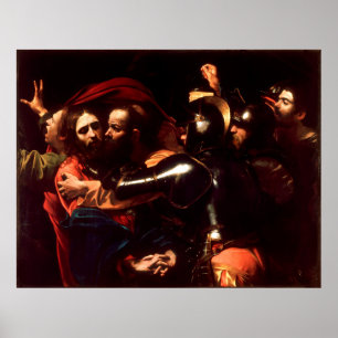 Poster La prise du Christ par Caravaggio (1602)