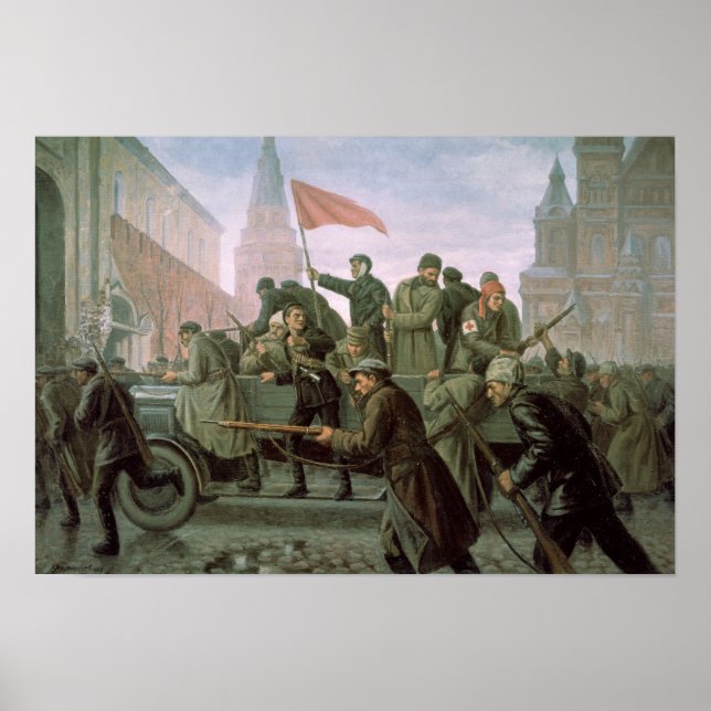 Poster La prise du Kremlin de Moscou en 1917, 1938 (Devant)