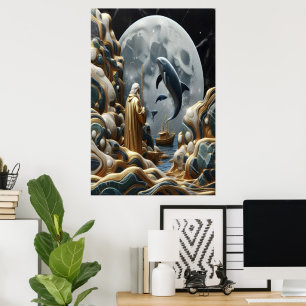 Poster La prise lunaire du pêcheur d'or