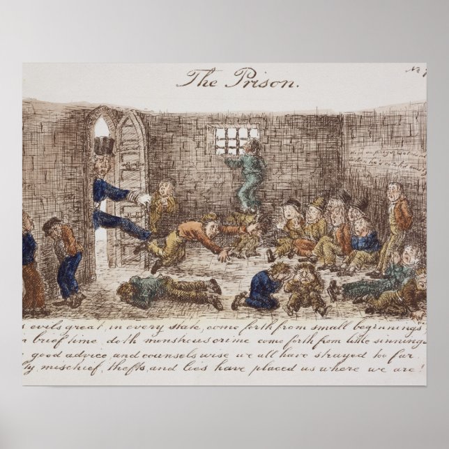 Poster La prison, 1858 (gravure colorée) (Devant)