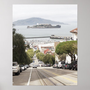 Poster La prison d'Alcatraz vue de San Francisco