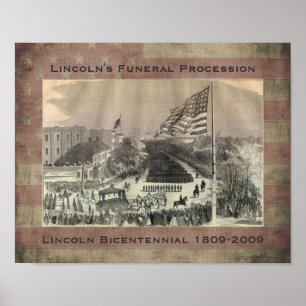 Poster La procession funéraire d'Abraham Lincoln