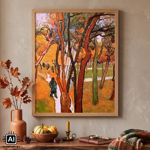 Poster La Promenade : Feuilles qui tombent de Vincent van